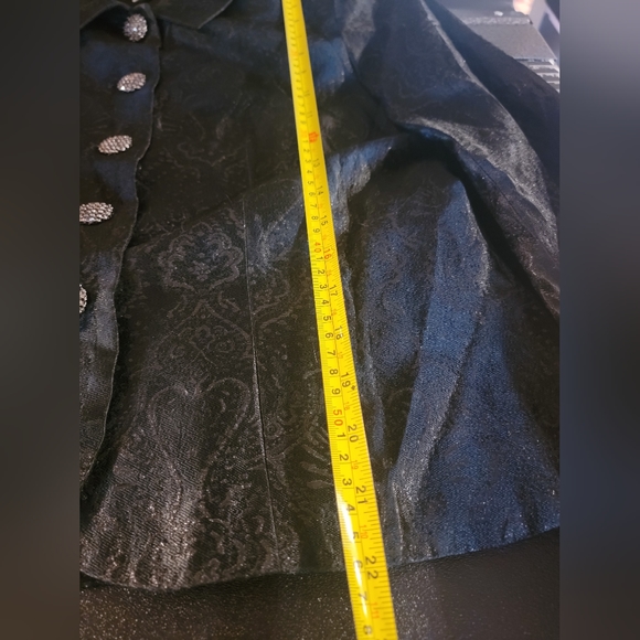Zelda Vintage Black Blazer Steampunk Heart/Spade Design SZ 10 - Picture 8 of 13